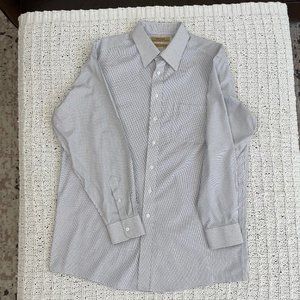 ROUNDTREE & YOURKE MEN'S DRESS SHIRT - BLACK & WHITE